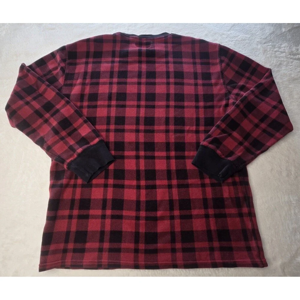 POLO RALPH LAUREN BUFFALO PLAID THERMAL RED BLACK MENS XL